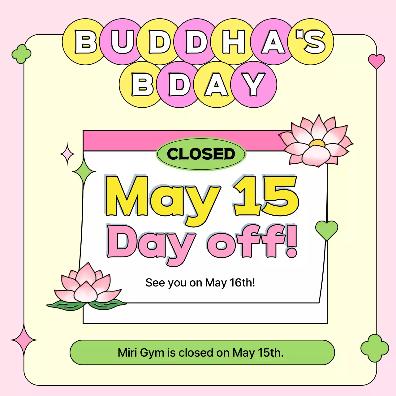 Pink Retro Holiday Announcement Social Media Post