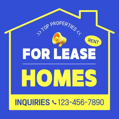 Blue Modern Lease Promotion Social Media Post