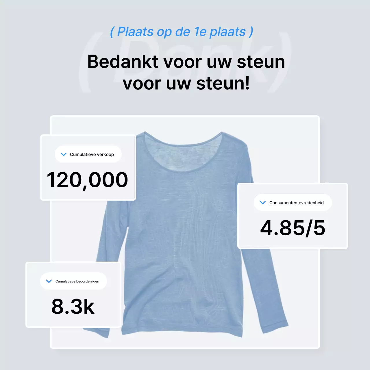 Promoot een trendy mode-intro in blauw en wit
