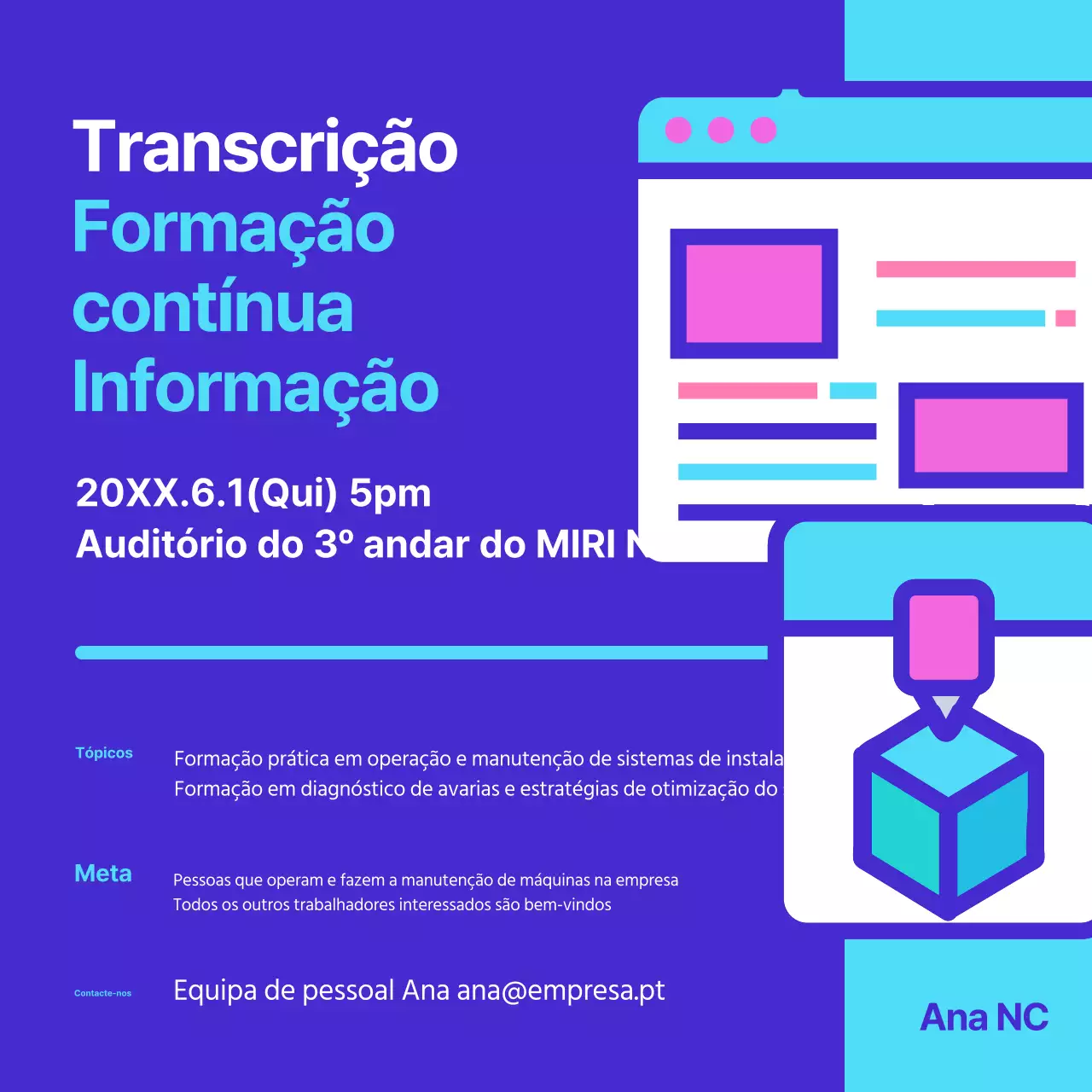 Anúncio de uma formação regular em toda a empresa sobre a tendência para a sodomia