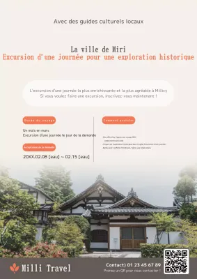 Promouvoir les excursions d'une journée avec des photos d'architecture traditionnelle en beige et orange