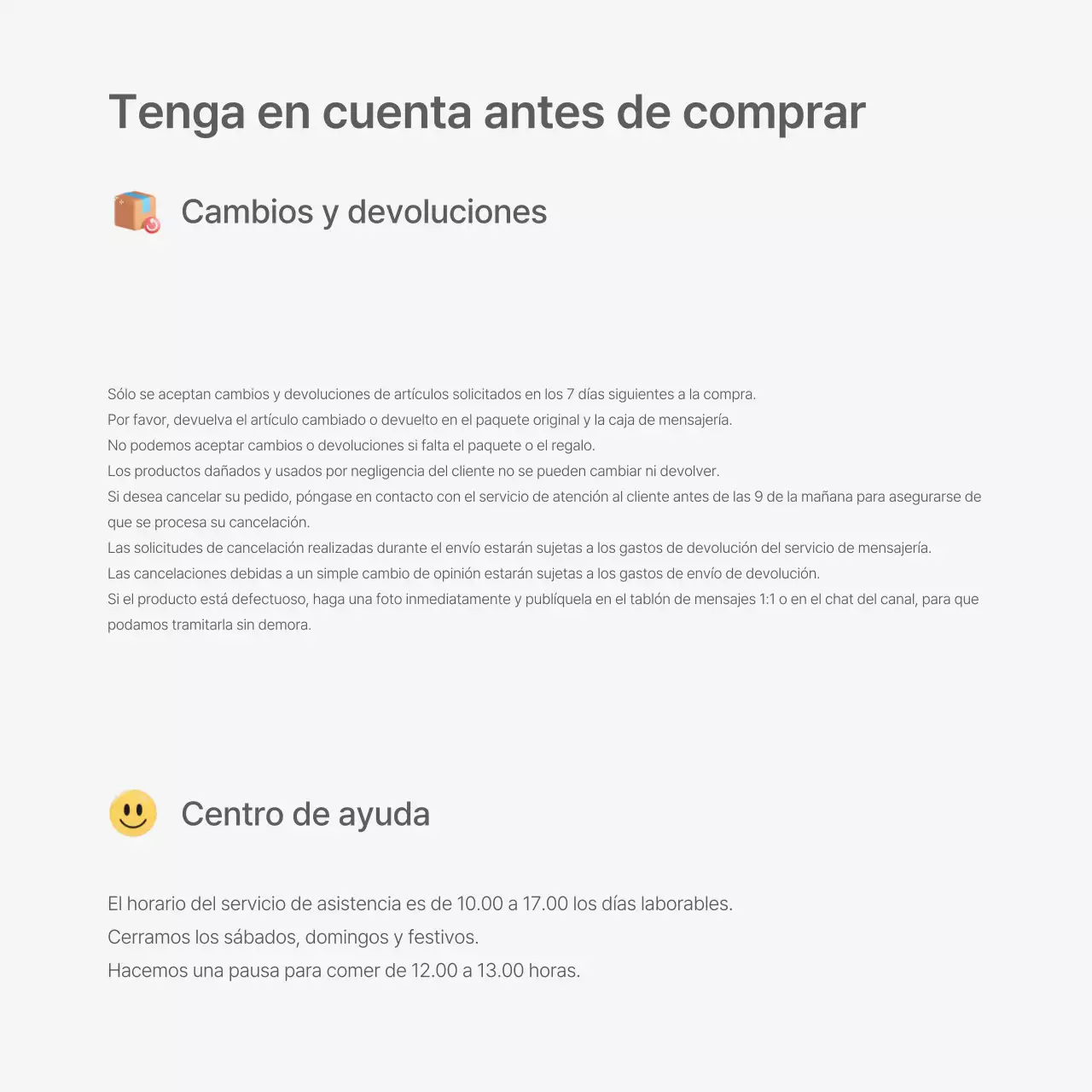 Un centro comercial de moda decorado con un estilo sencillo de emoji blanco y gris, con las instrucciones y precauciones necesarias.