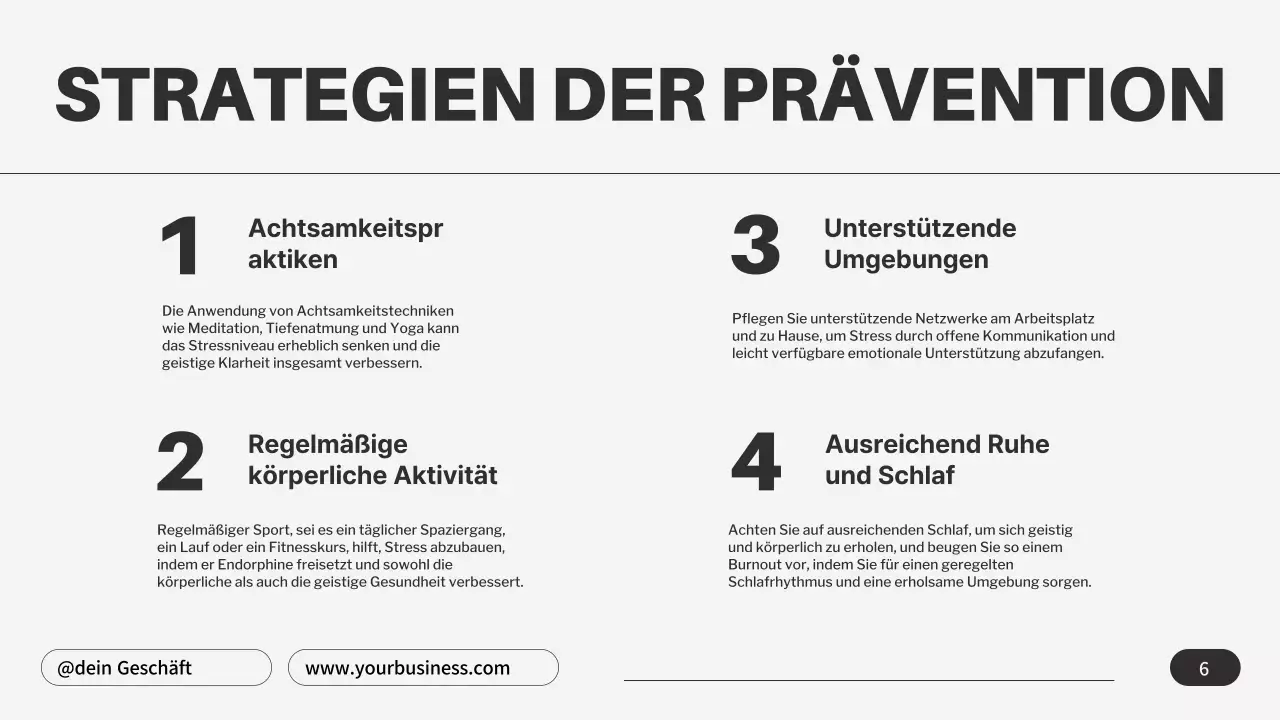 Grau Schwarz Minimalistisch Emotionales Burnout Tipps