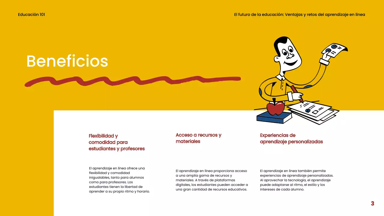 Azul y rojo Material didáctico sencillo en línea