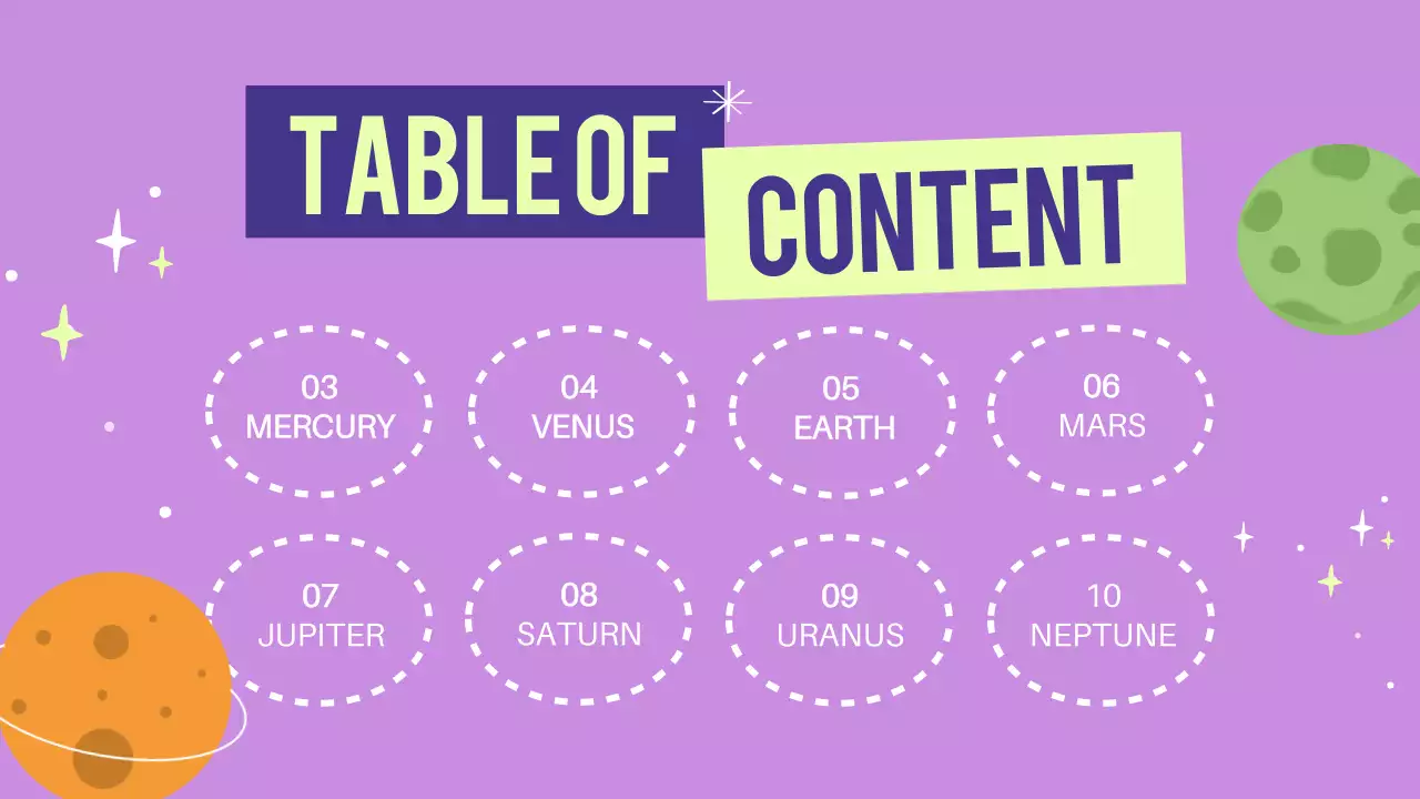 Purple and Green Bold The Solar System Class Material