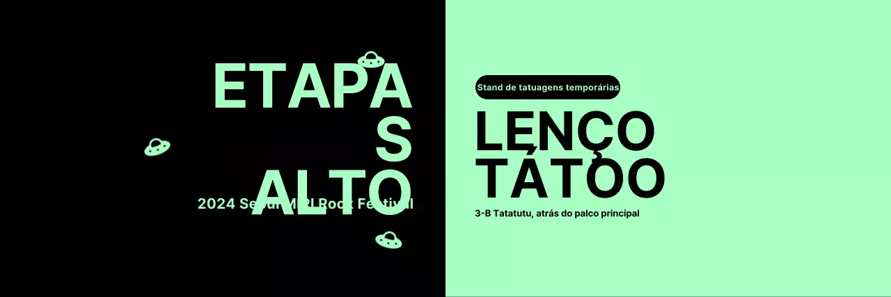 Conceção do conceito de festival utilizando um esquema de cores preto e pastel em dois tons