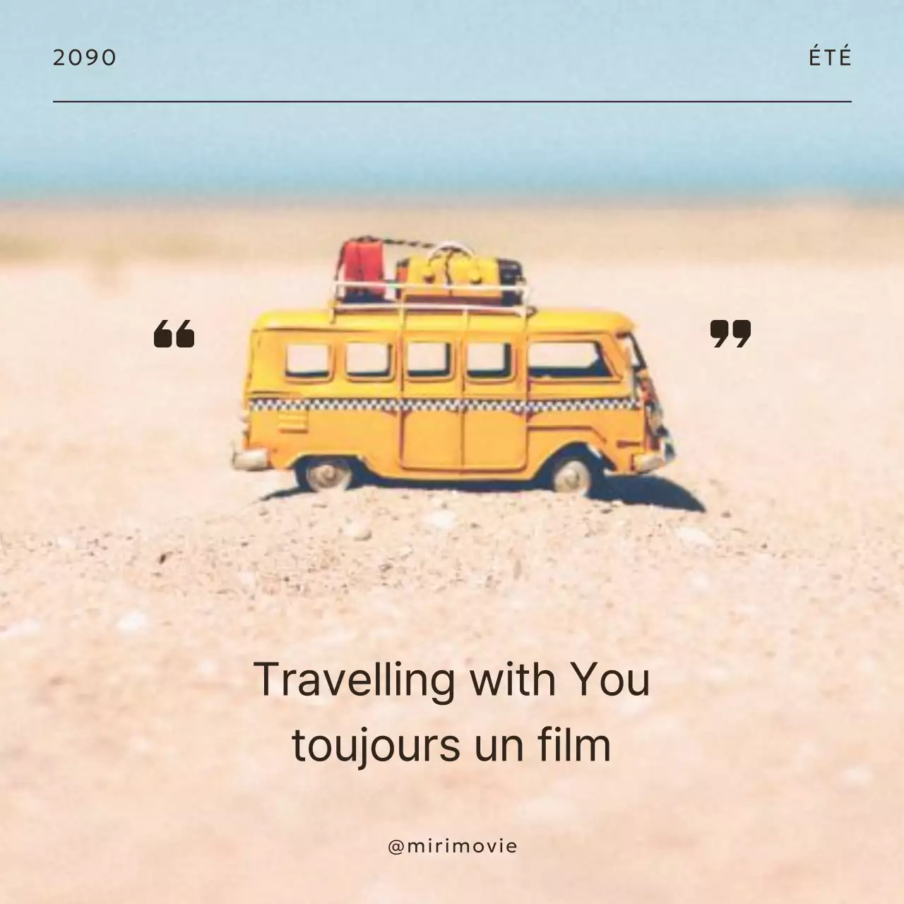 Bus de voyage minimaliste pour les vacances en beige et noir post