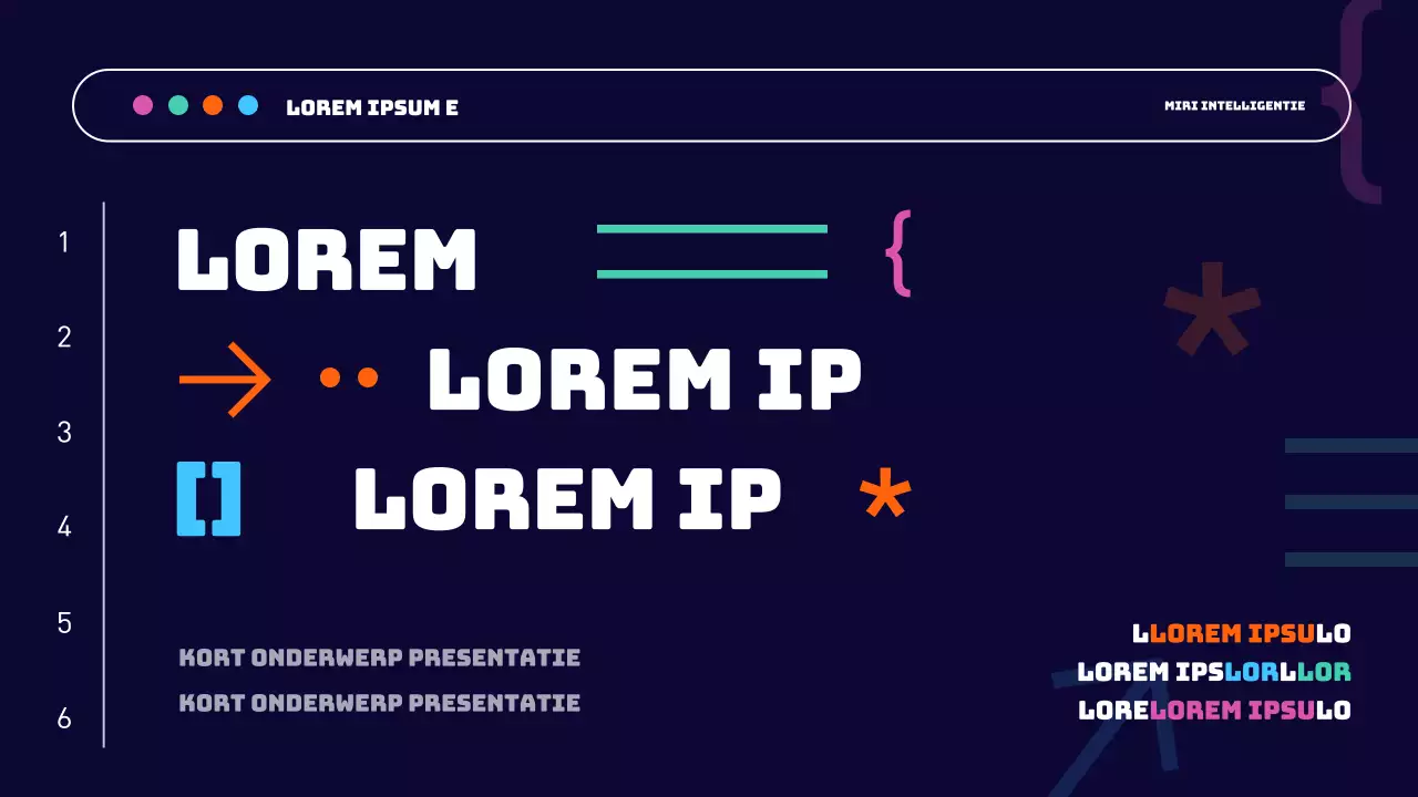 Trendy projectbeschrijving voor webontwikkeling in lichtblauw en oranje