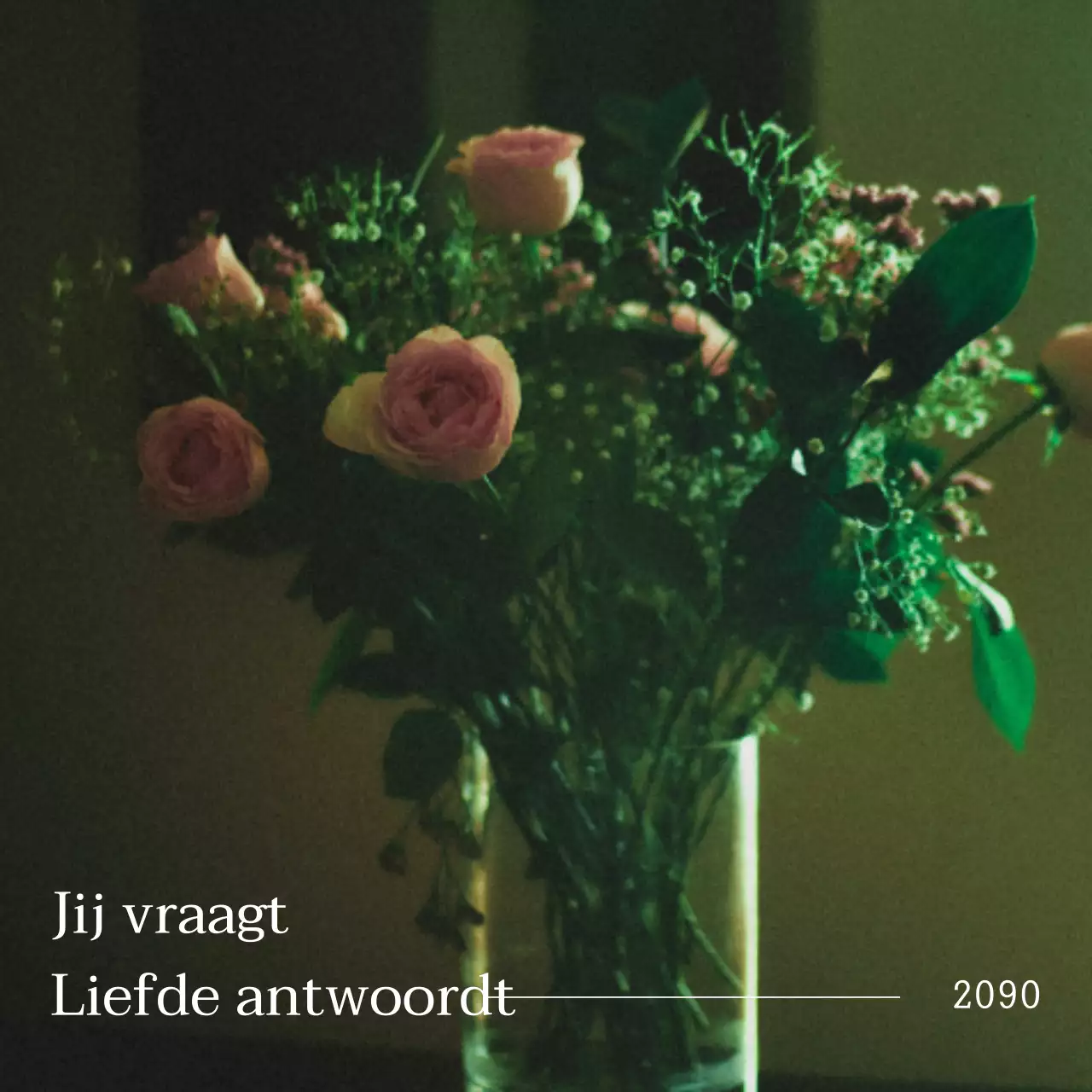 Een moderne liefdeszin in chartreuse en wit