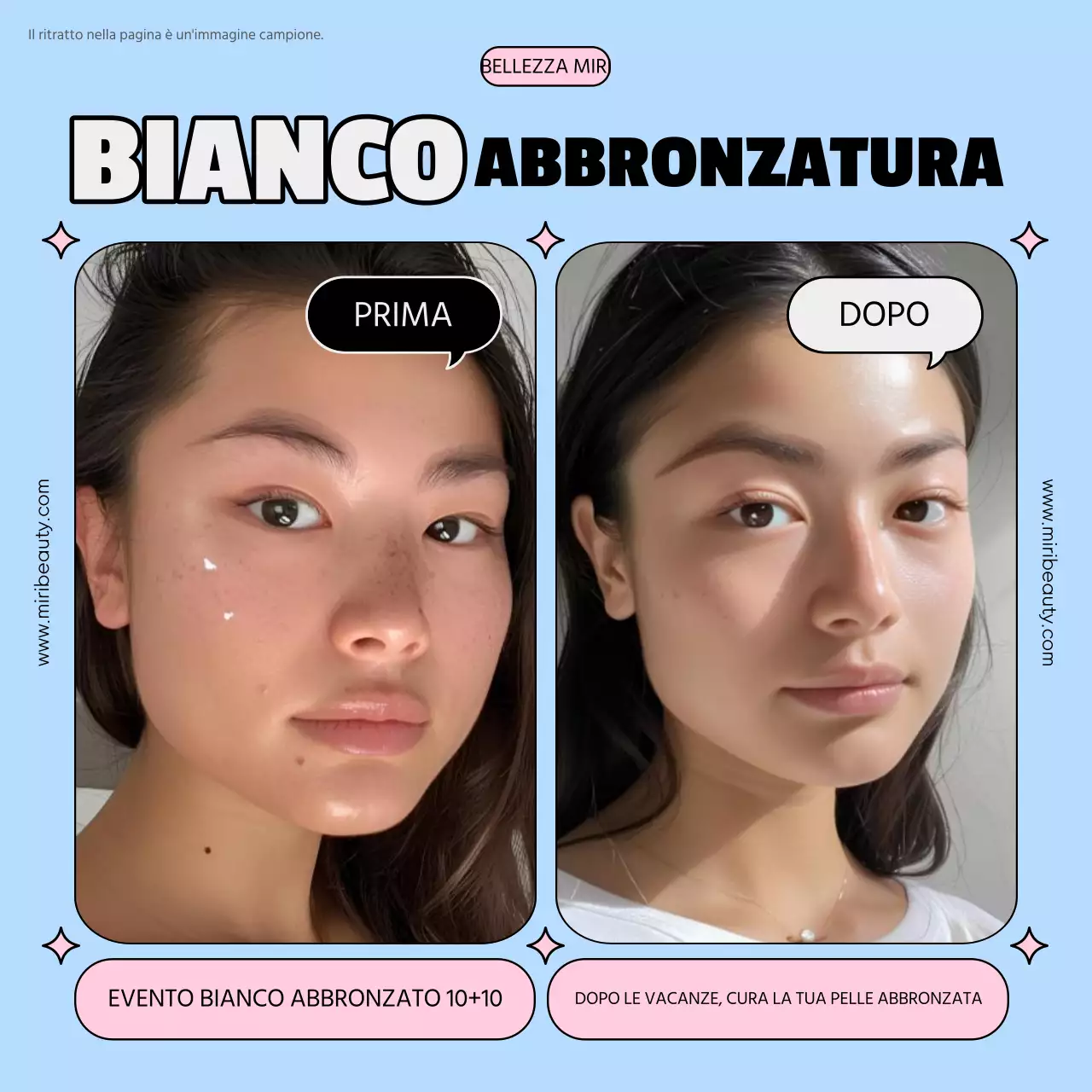 Promuovere l'azzurro e il rosa della pelle di tendenza e l'abbronzatura bianca