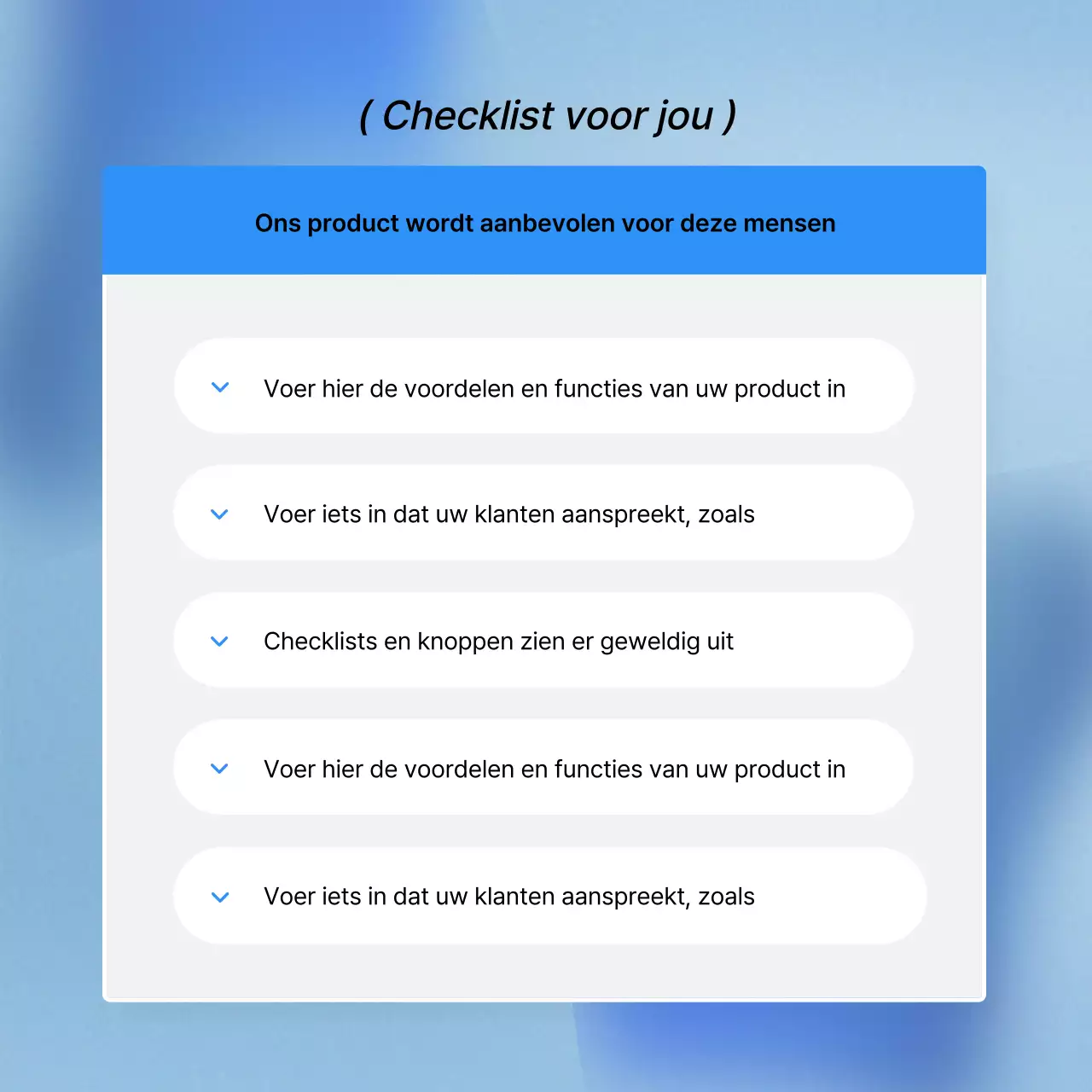 Promoot trendy modecontrolepunten in blauw en wit