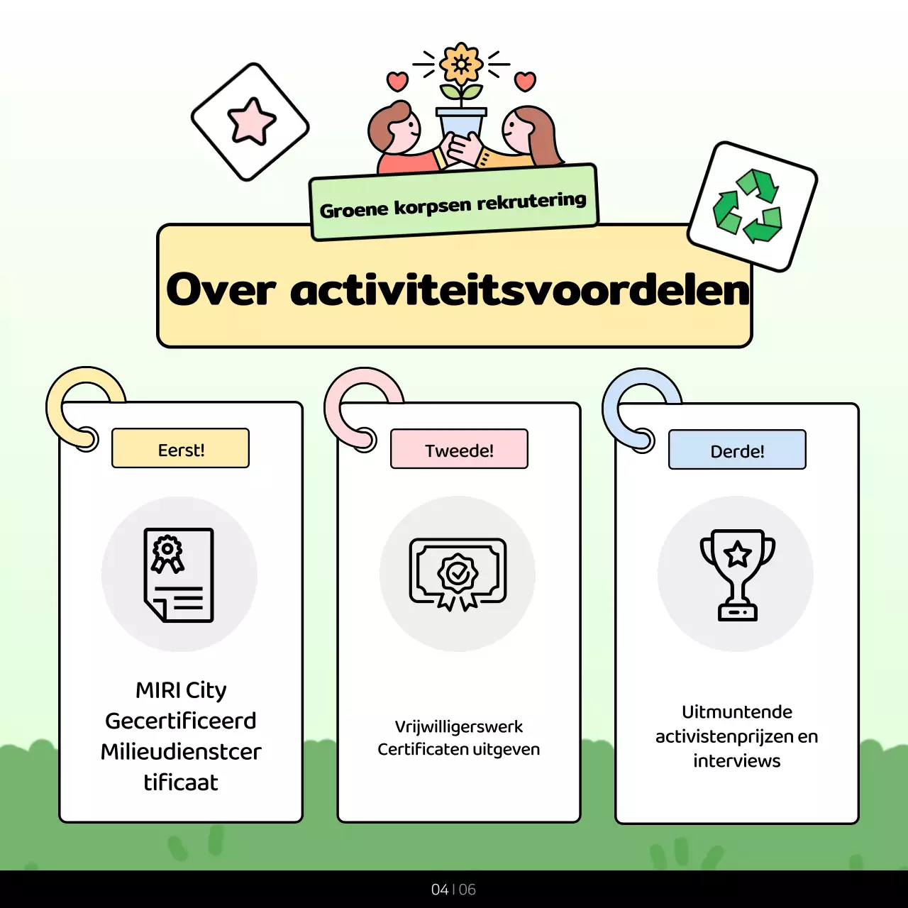 De groene en chartreuse kleuren van het milieukorps in de publieke sector promoten