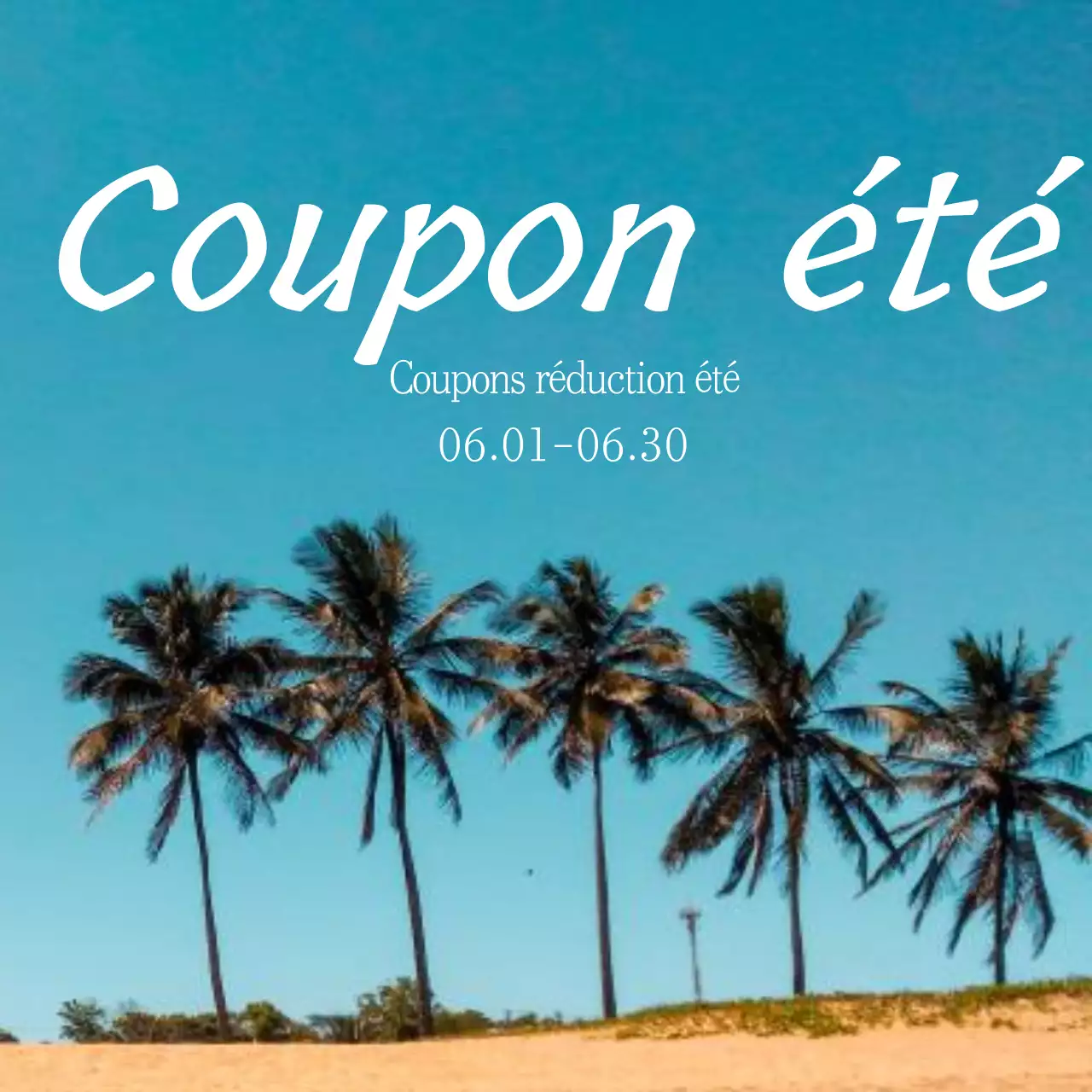 Une annonce simple de bons d'achat d'été de couleur bleu clair et menthe.