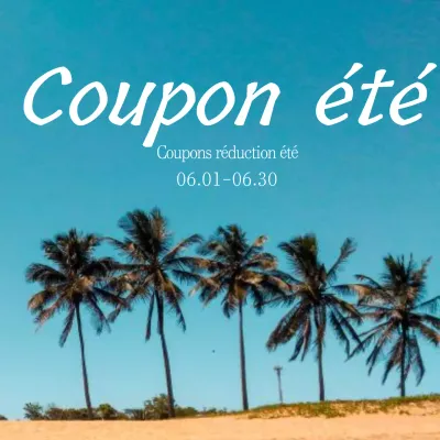 Une annonce simple de bons d'achat d'été de couleur bleu clair et menthe.
