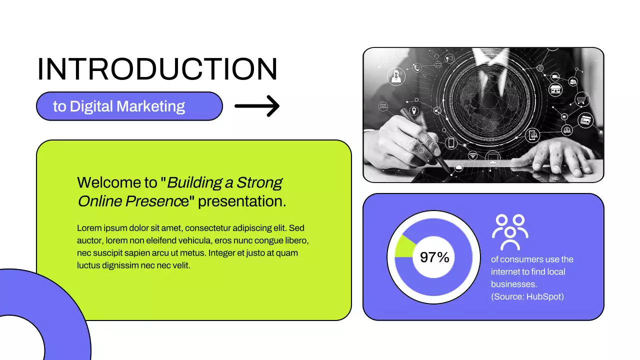 Blue Modern Digital Marketing Guide Presentation