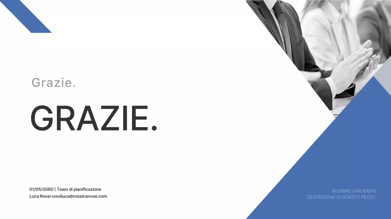 Una semplice relazione aziendale in blu e azzurro