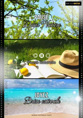 Couverture rétro pour les vacances d'été en vert et bleu clair