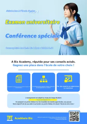 Promotion d'une école d'admission à l'université à l'aide d'une photo bleue et jaune d'une jeune fille