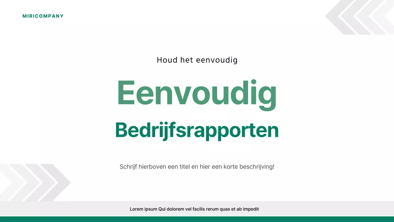 Een eenvoudig bedrijfsrapport in groen