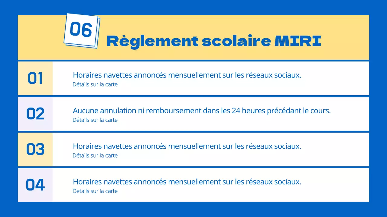 Un prospectus scolaire kitsch jaune et bleu