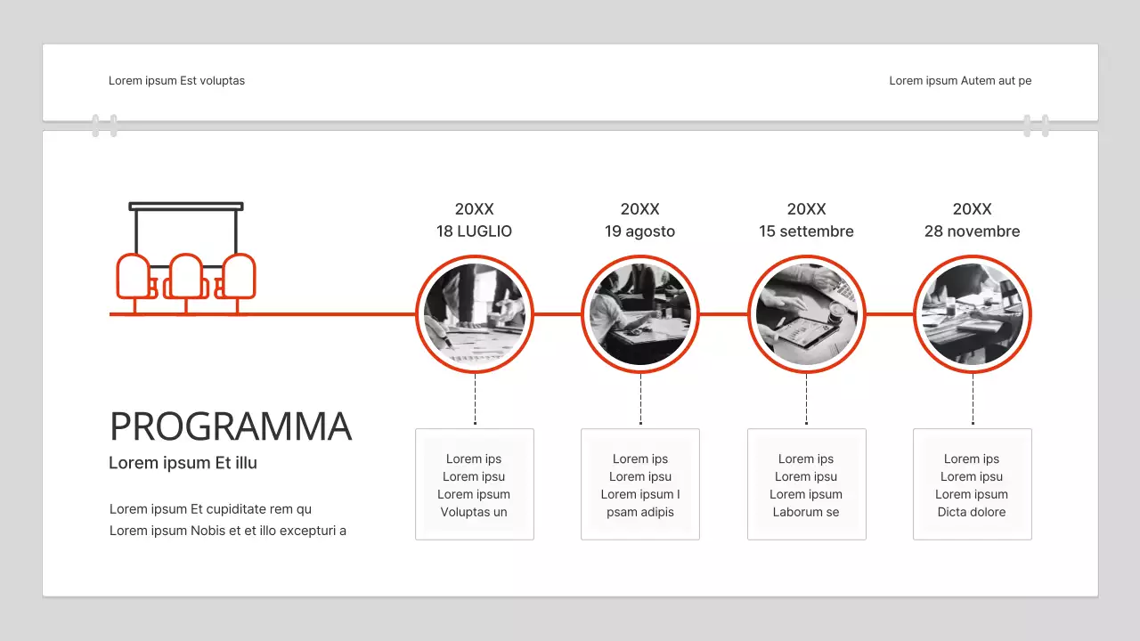 Un semplice report di analisi dei contenuti in bianco e rosso