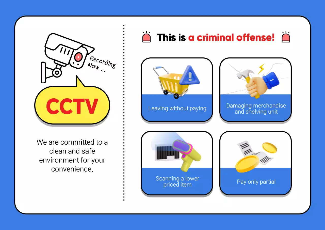 Blue Modern Security Notice Poster