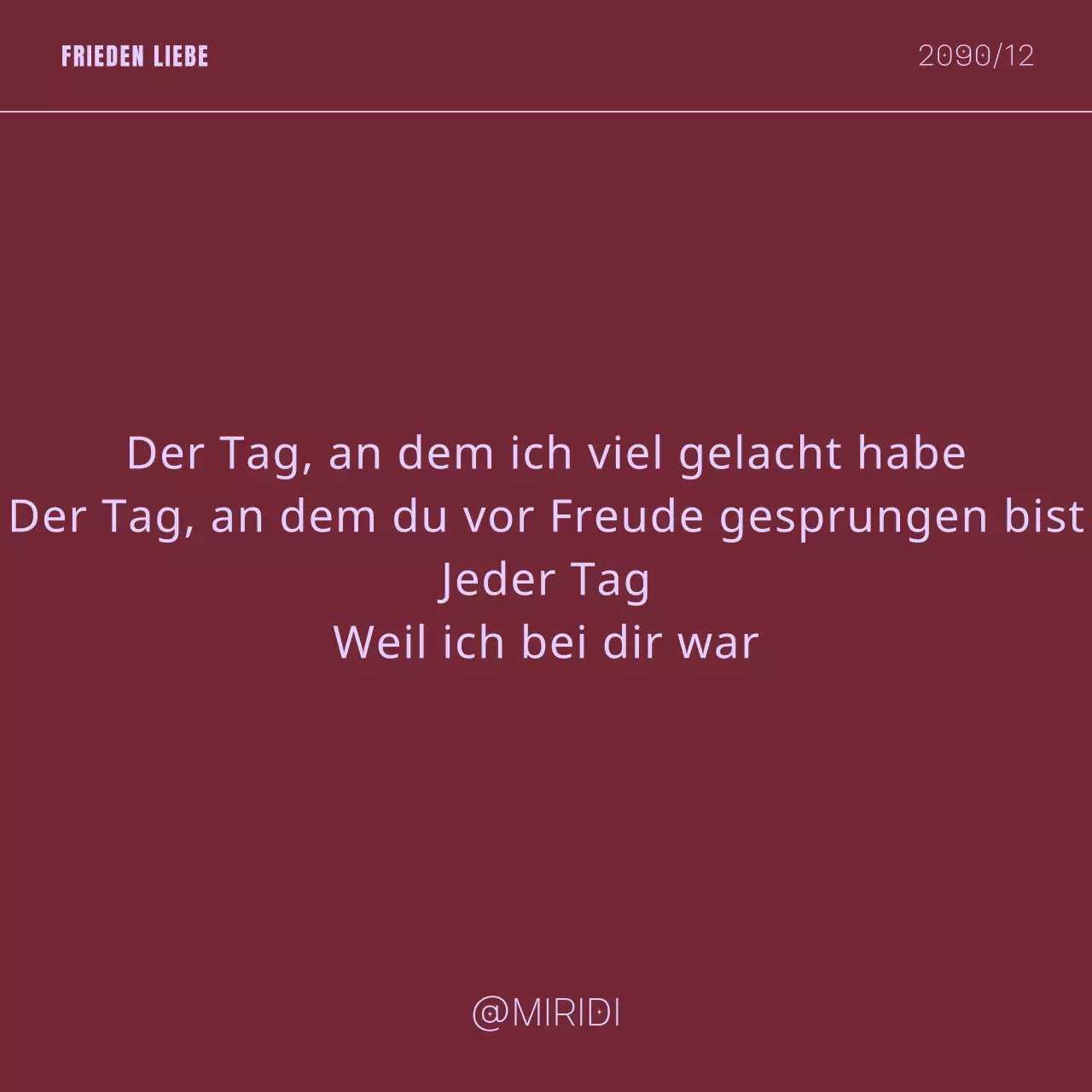 Ein Hauch von Rot und Mauve in einem sentimentalen Satz Post