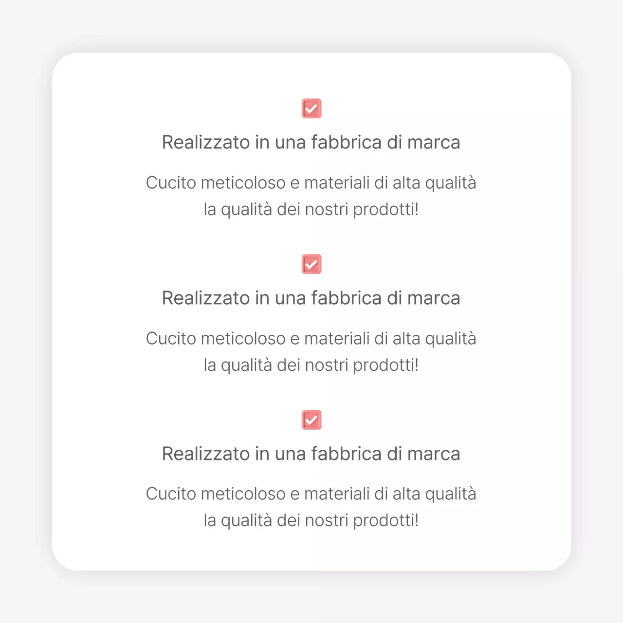 Una pagina introduttiva o un annuncio per un centro commerciale di moda con uno stile semplice di emoji bianche e grigie.