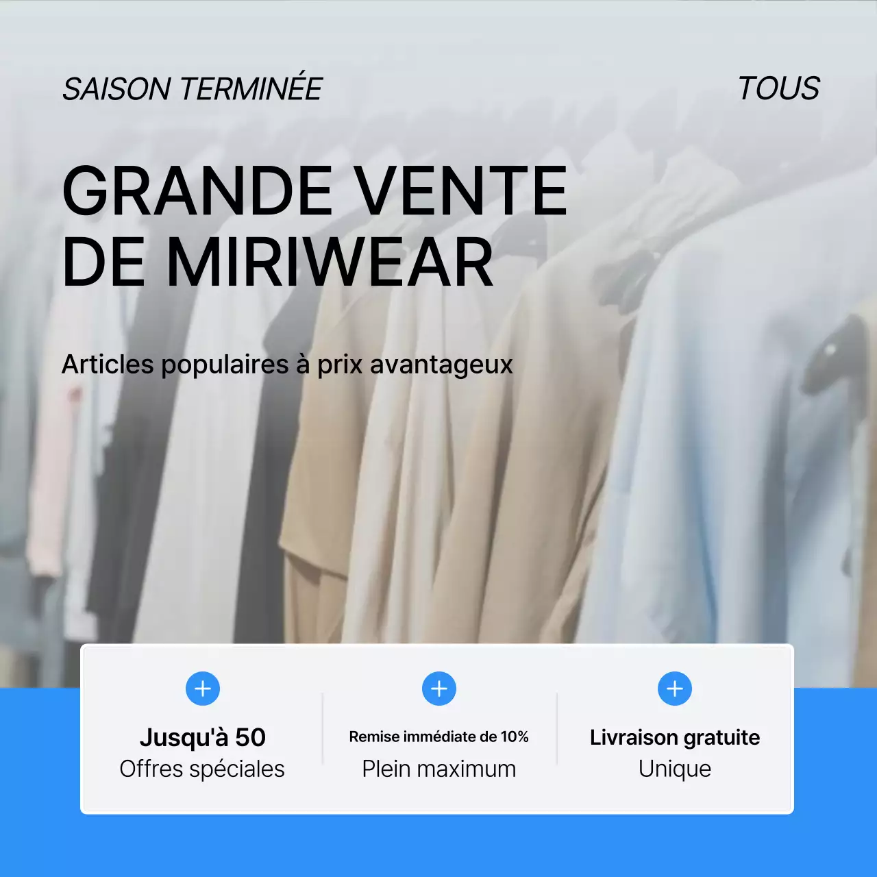 Une couverture de mode tendance en bleu et blanc