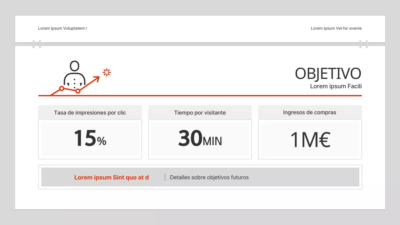 Un sencillo informe de análisis de contenidos en rojo y blanco