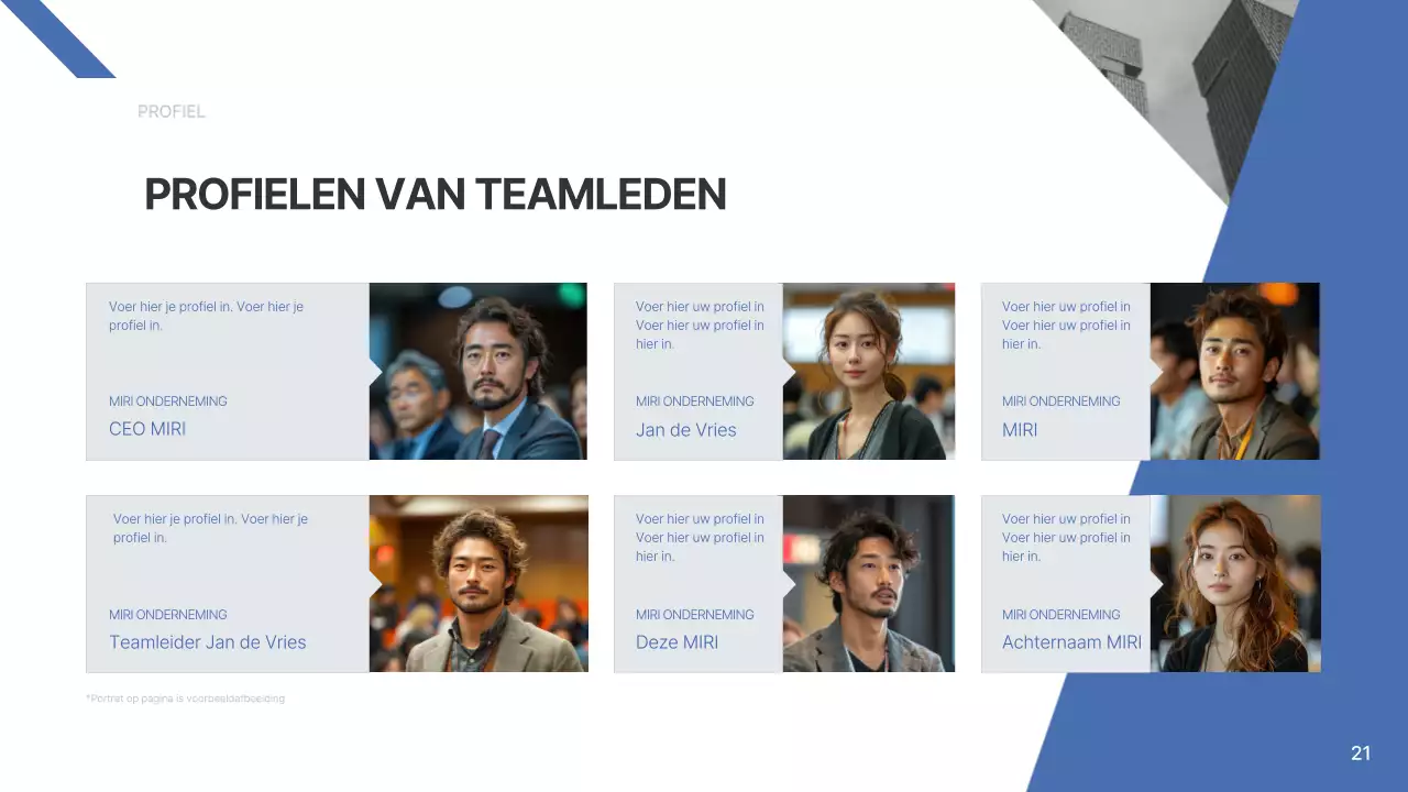 Een eenvoudig bedrijfsrapport in blauw en lichtblauw