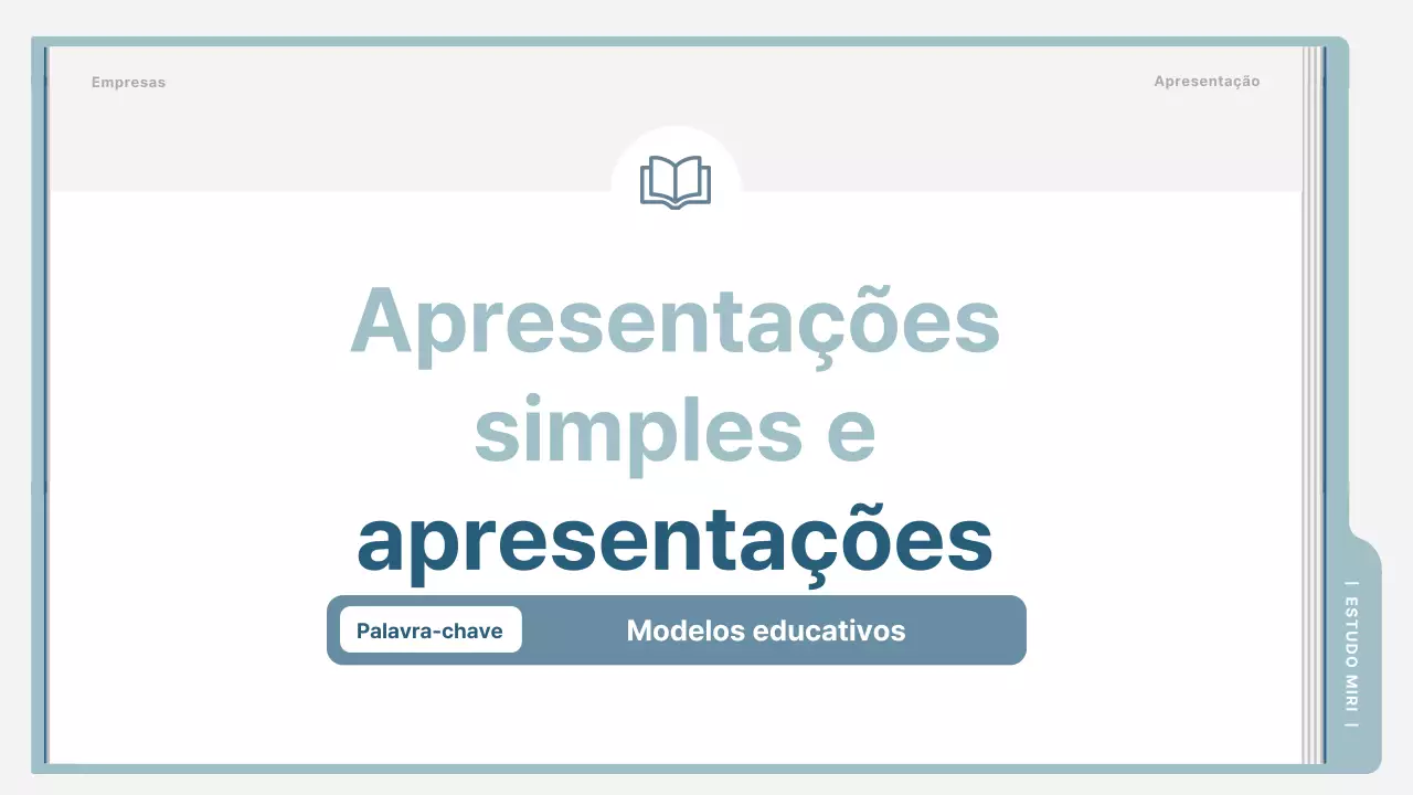 Um prospeto de formação simples em azul claro e cinzento
