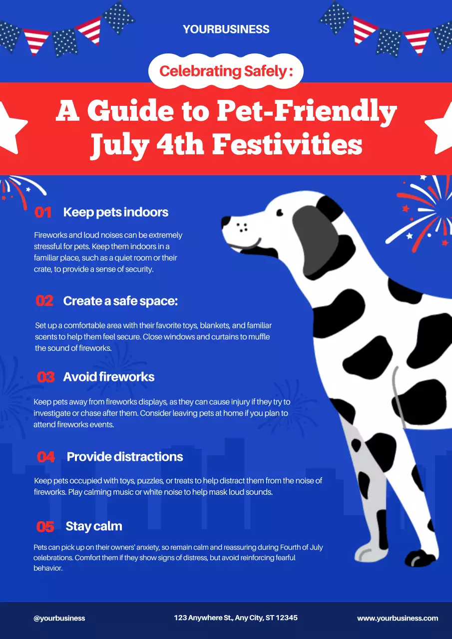 Blue Simple Pet Safety Guide Poster
