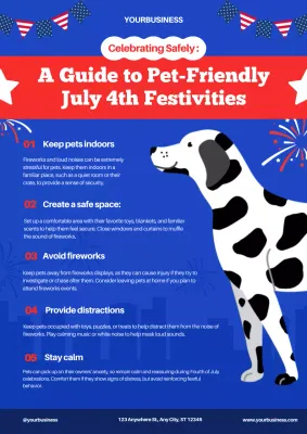 Blue Simple Pet Safety Guide Poster