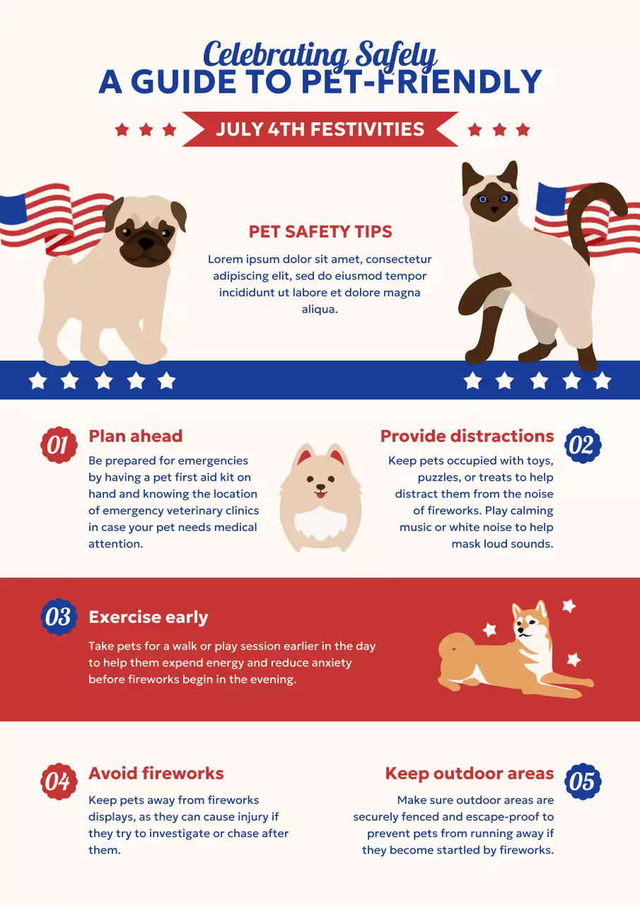 Red Simple Pet Safety Guide Poster