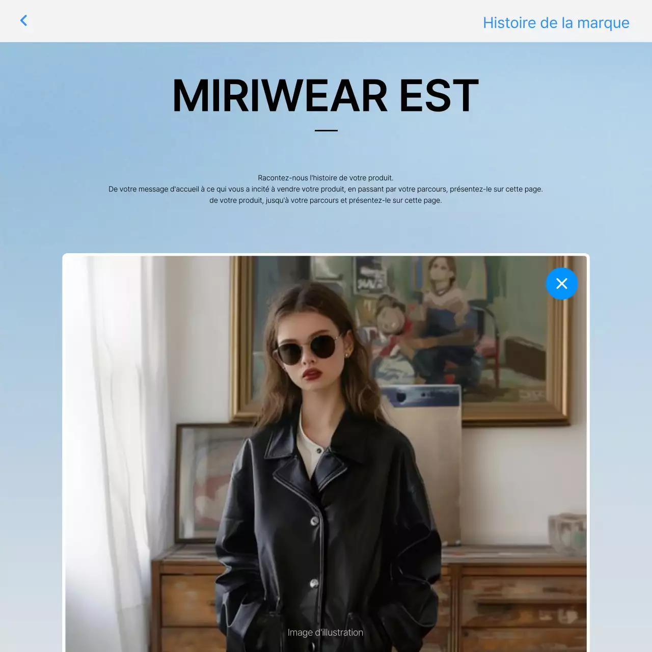 Promouvoir une introduction à la mode en bleu et blanc