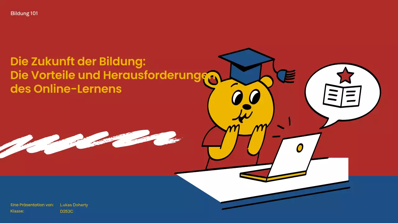 Blau und Rot Einfaches Online-Lernmaterial