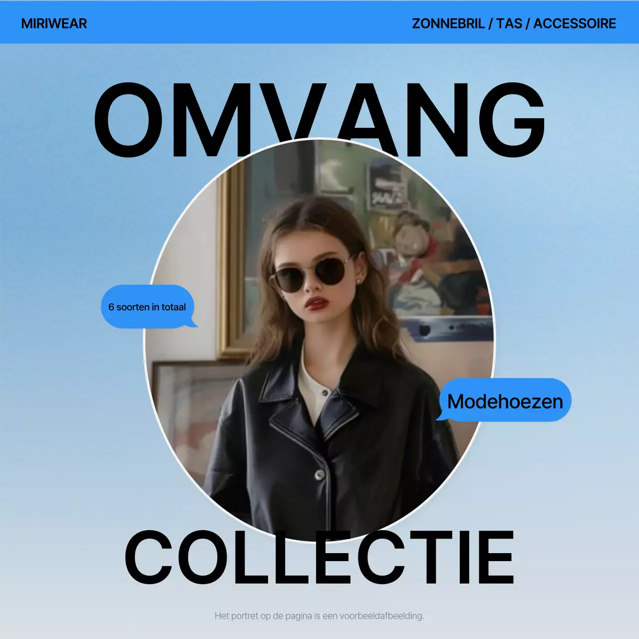 Een trendy modehoes in blauw en wit