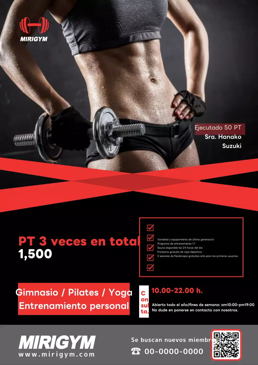 Promociona tu gimnasio con fotos de entrenamiento en rojo y negro