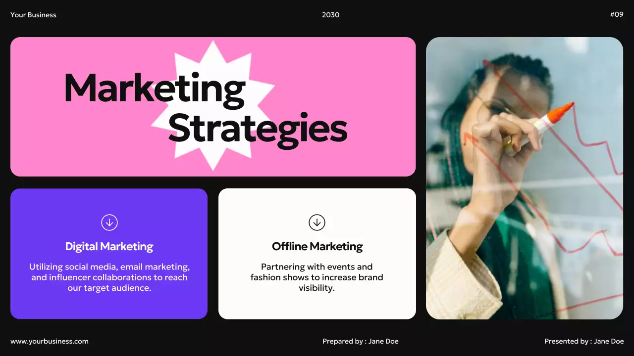 Black Blue Pink Modern Geometric Bento Box Brand Identity Guidelines Instruction