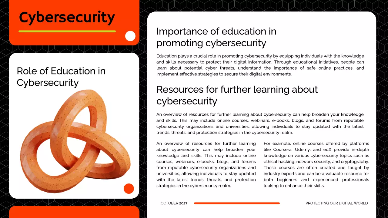 Orange Modern Cybersecurity Presentation