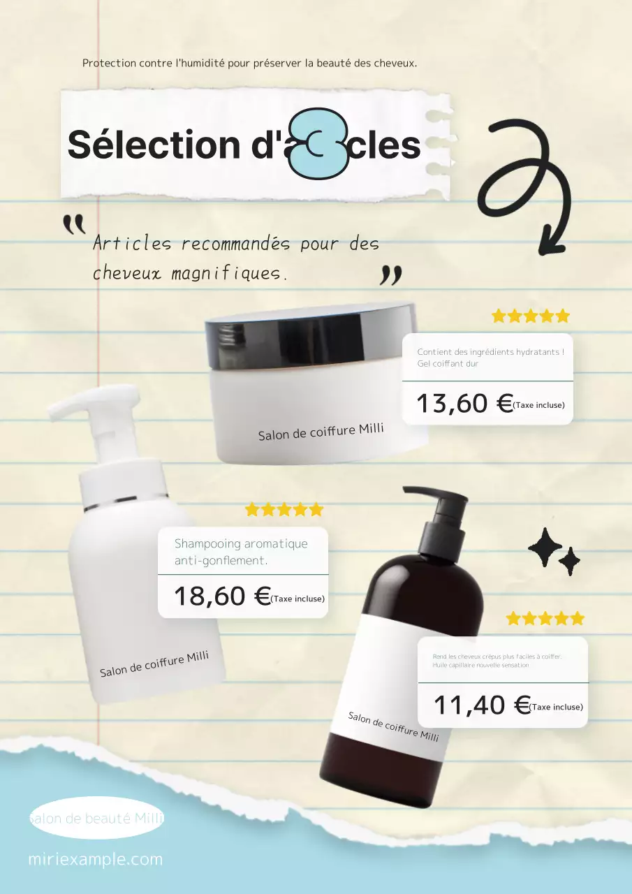 Articles de soins capillaires ivoire et bleu ciel pour la saison des pluies Introduction ad.