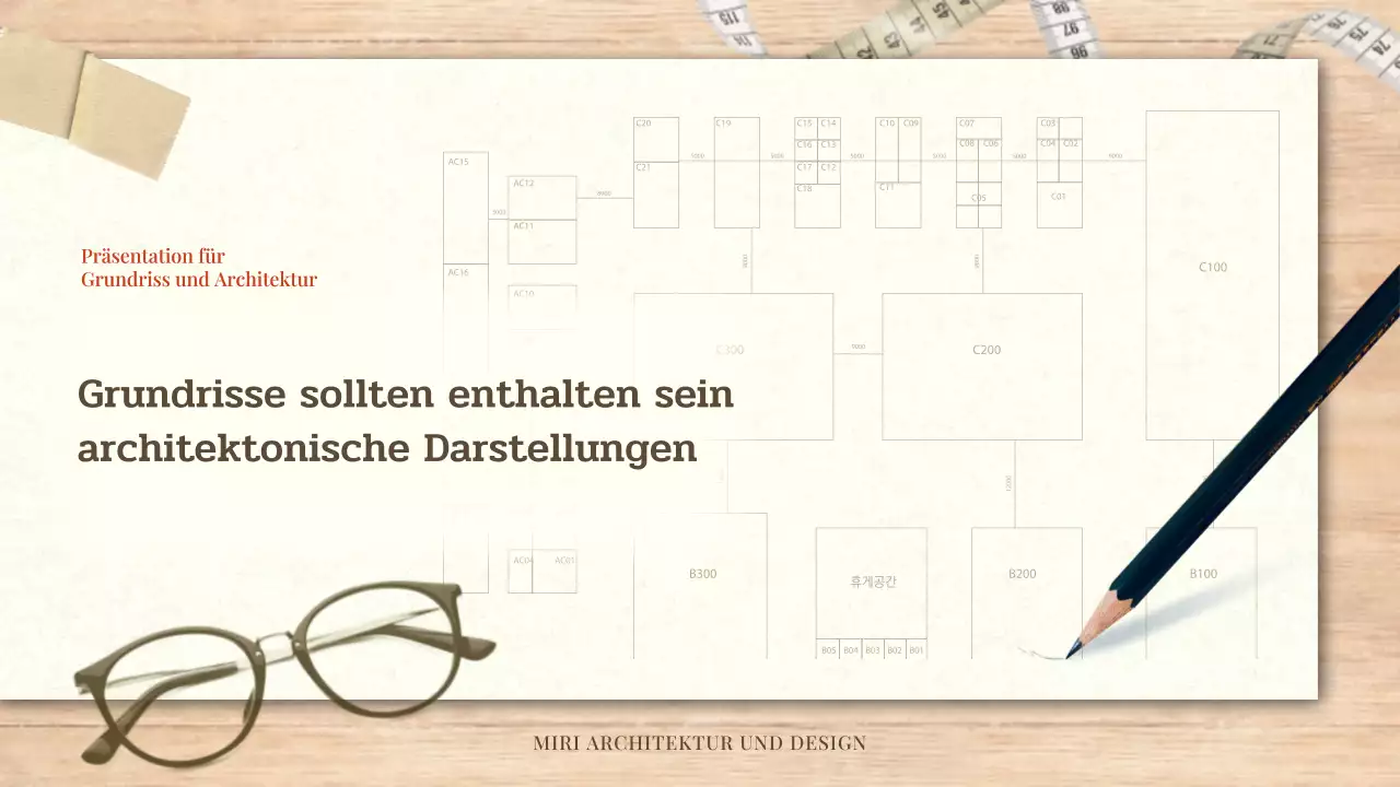 Einfacher Architektur- und Designauftrag in Rot und Beige