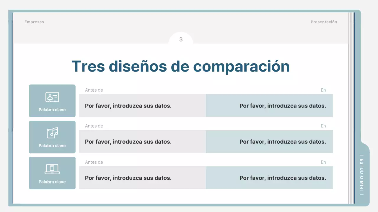 Un sencillo folleto de formación en azul claro y gris