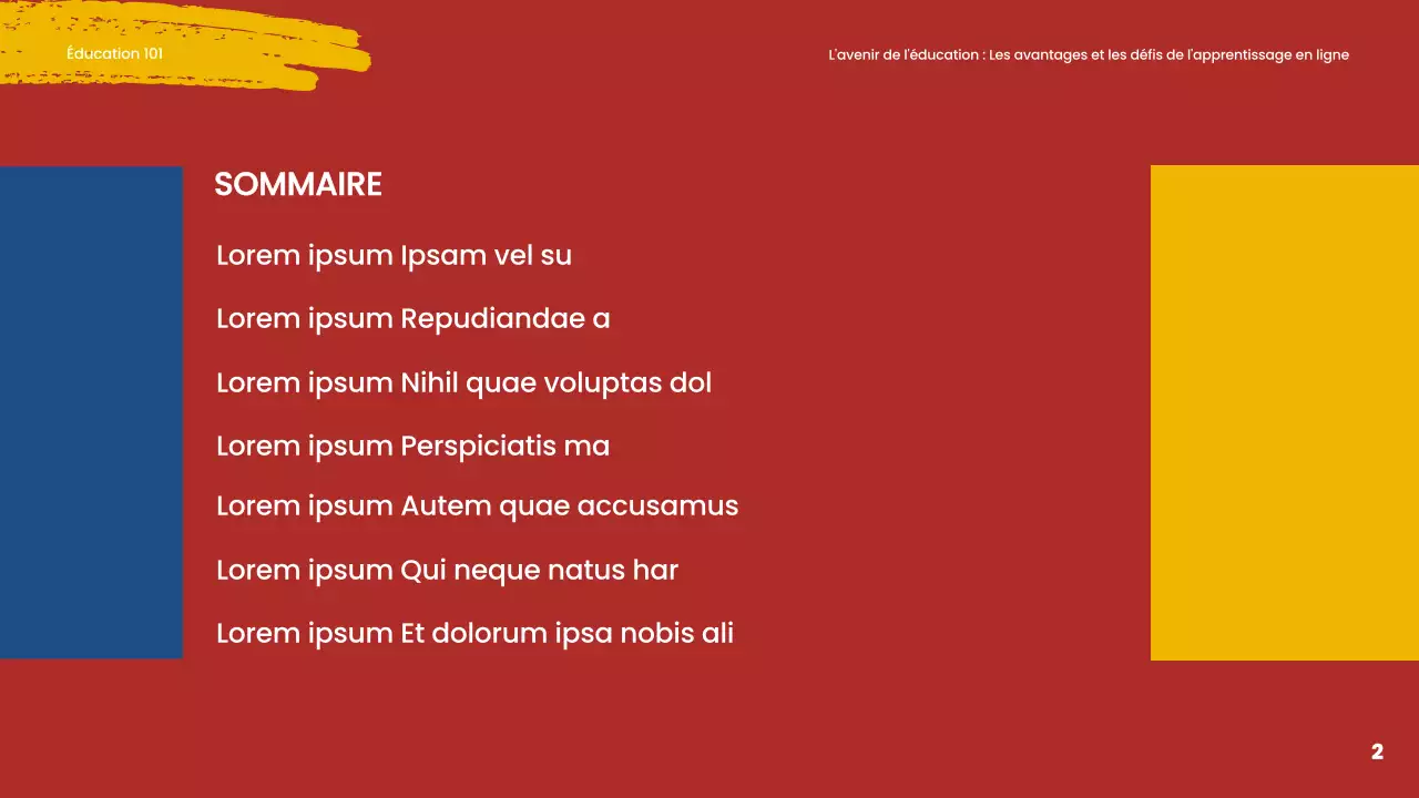 Matériel d'apprentissage en ligne simple bleu et rouge