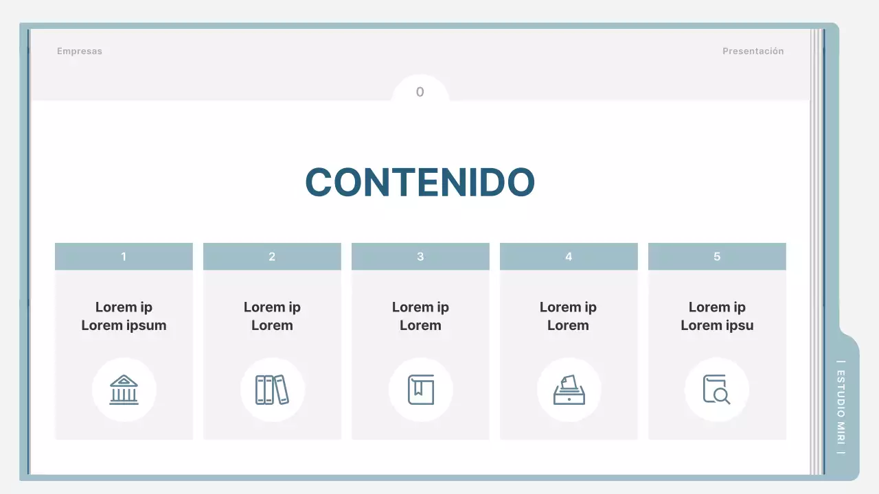 Un sencillo folleto de formación en azul claro y gris