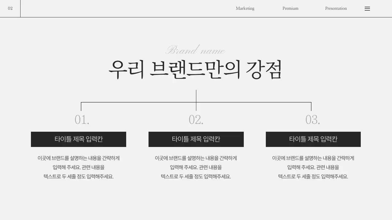 흑백의 모던한 브랜드 소개서