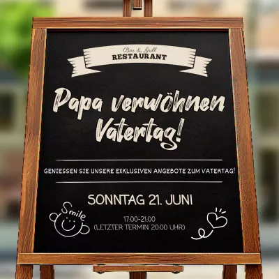 Werbung für Sonderangebote in trendigen Restaurants in Weiß und Elfenbein