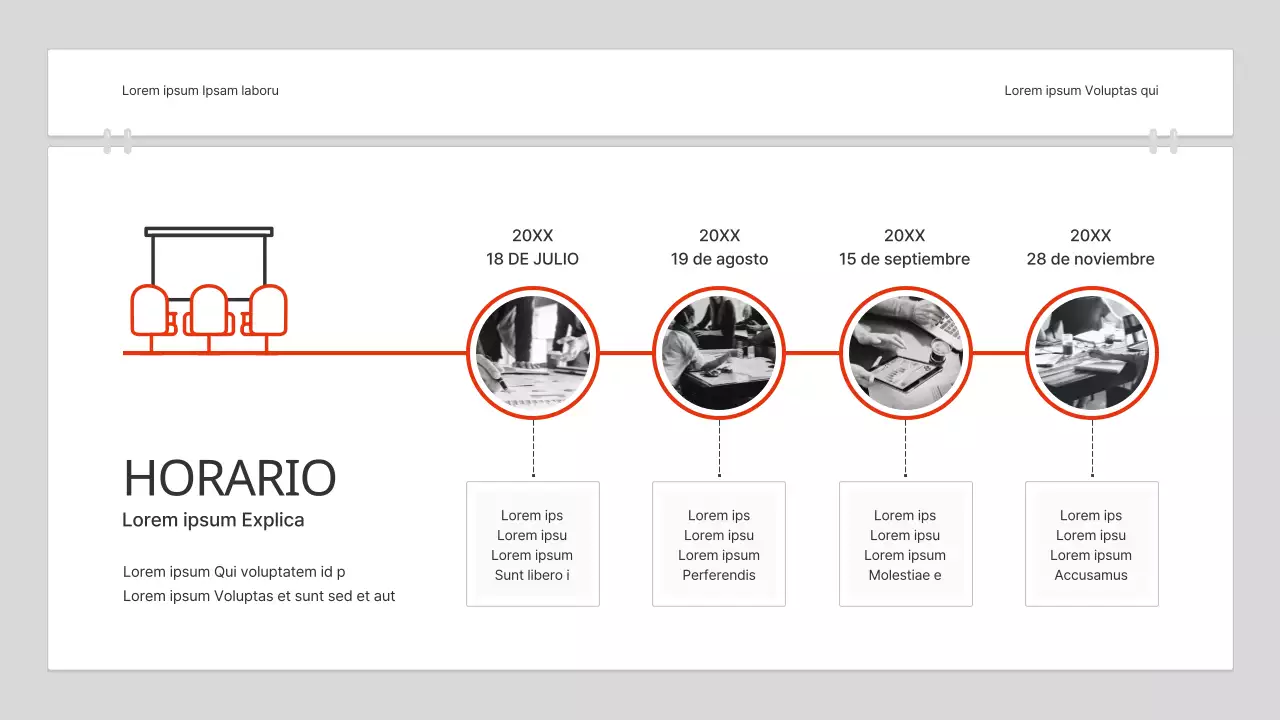 Un sencillo informe de análisis de contenidos en rojo y blanco