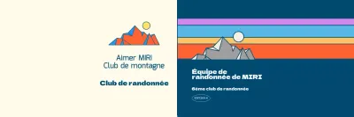 Clubs sportifs avec illustrations de montagnes multicolores
